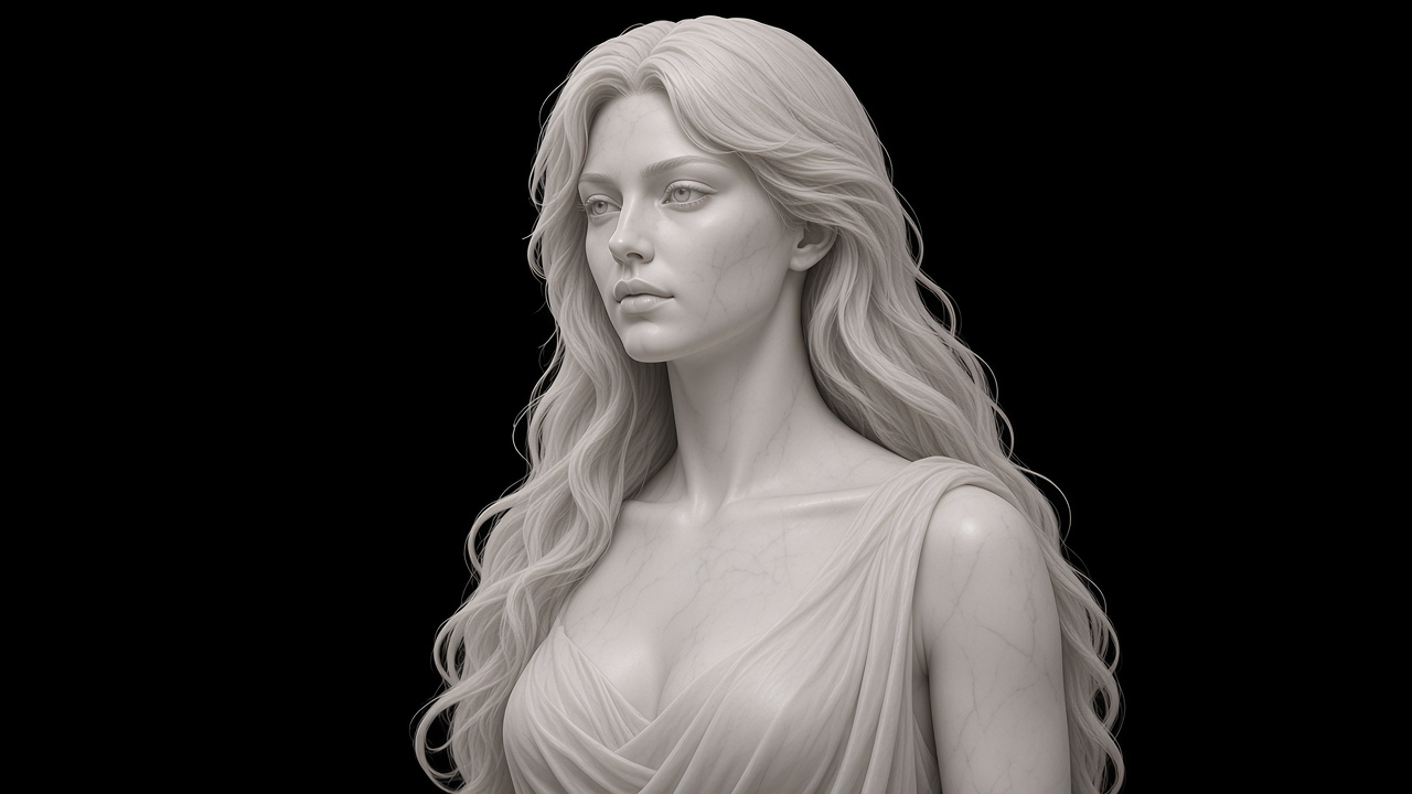 Vera Risk — white marble bust